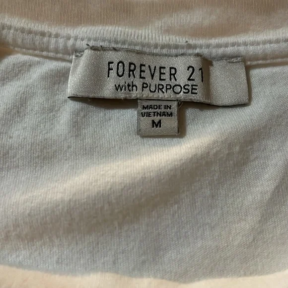Forever 21 with purpose White Graphic T-Shirt with Inspirational Quote, size M - Picture 4 of 5
